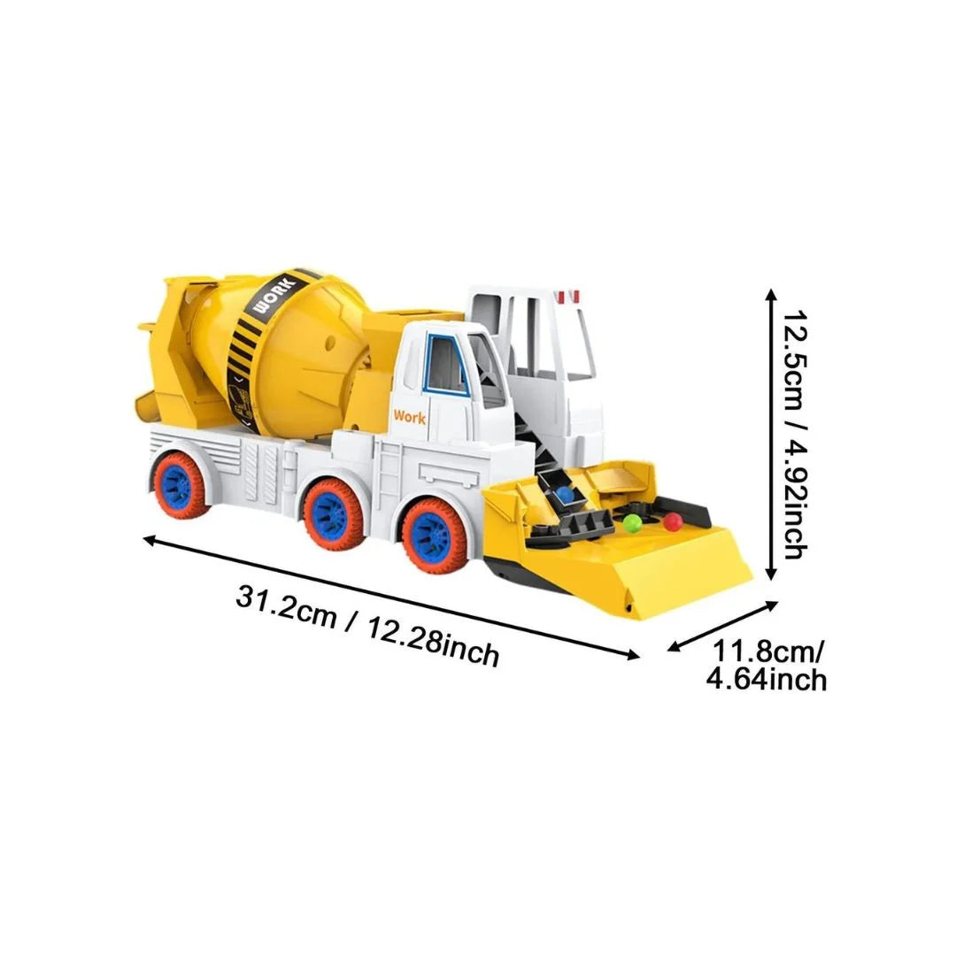 MixMaster – Friktionsbetriebener Zementmischer-LKW für Kinder ab 3 Jahren – Fördert Baufantasie
