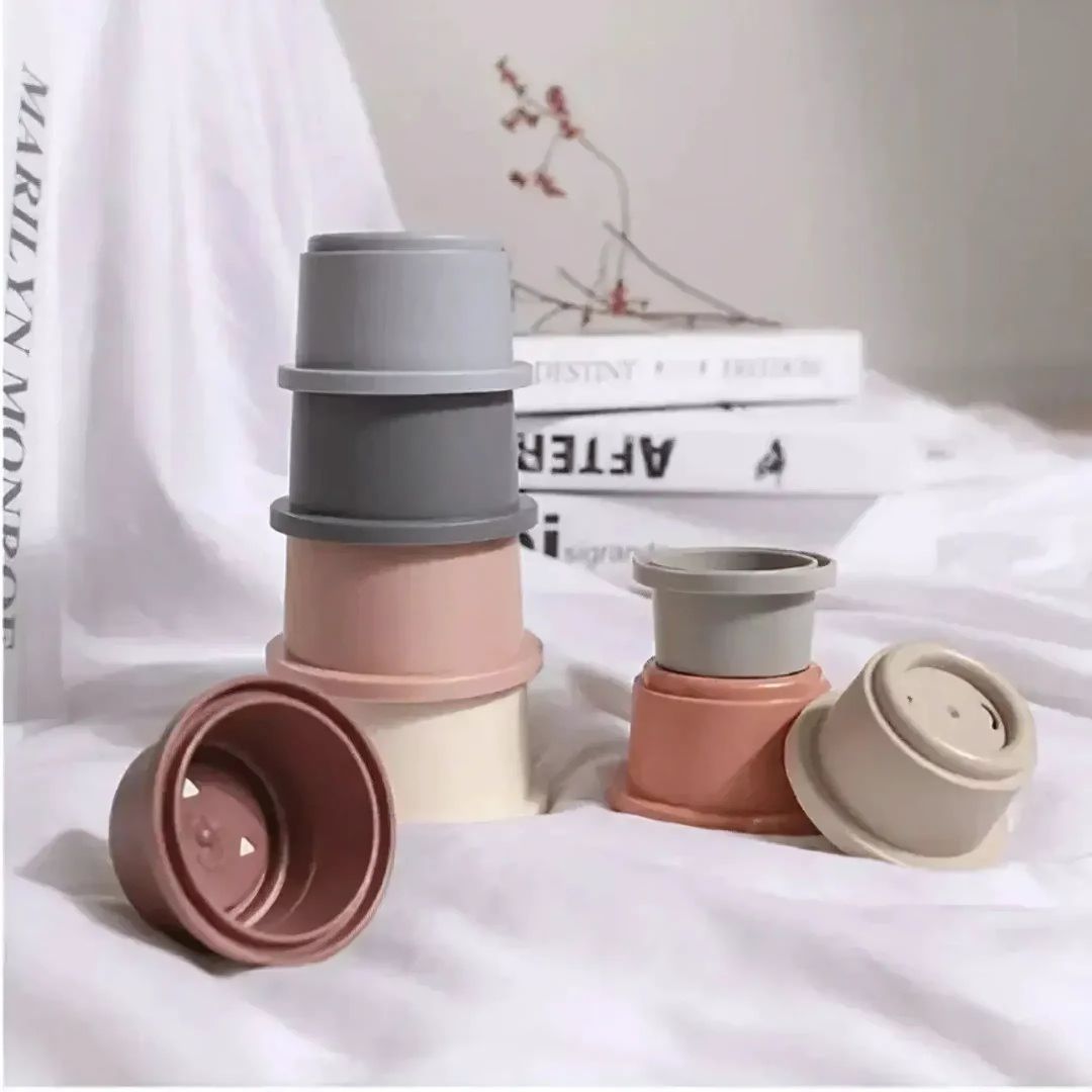 NestieCups – Montessori Stapelbecher für Kinder ab 1 Jahr – Fördert Feinmotorik & Frühes Räumliches Lernen