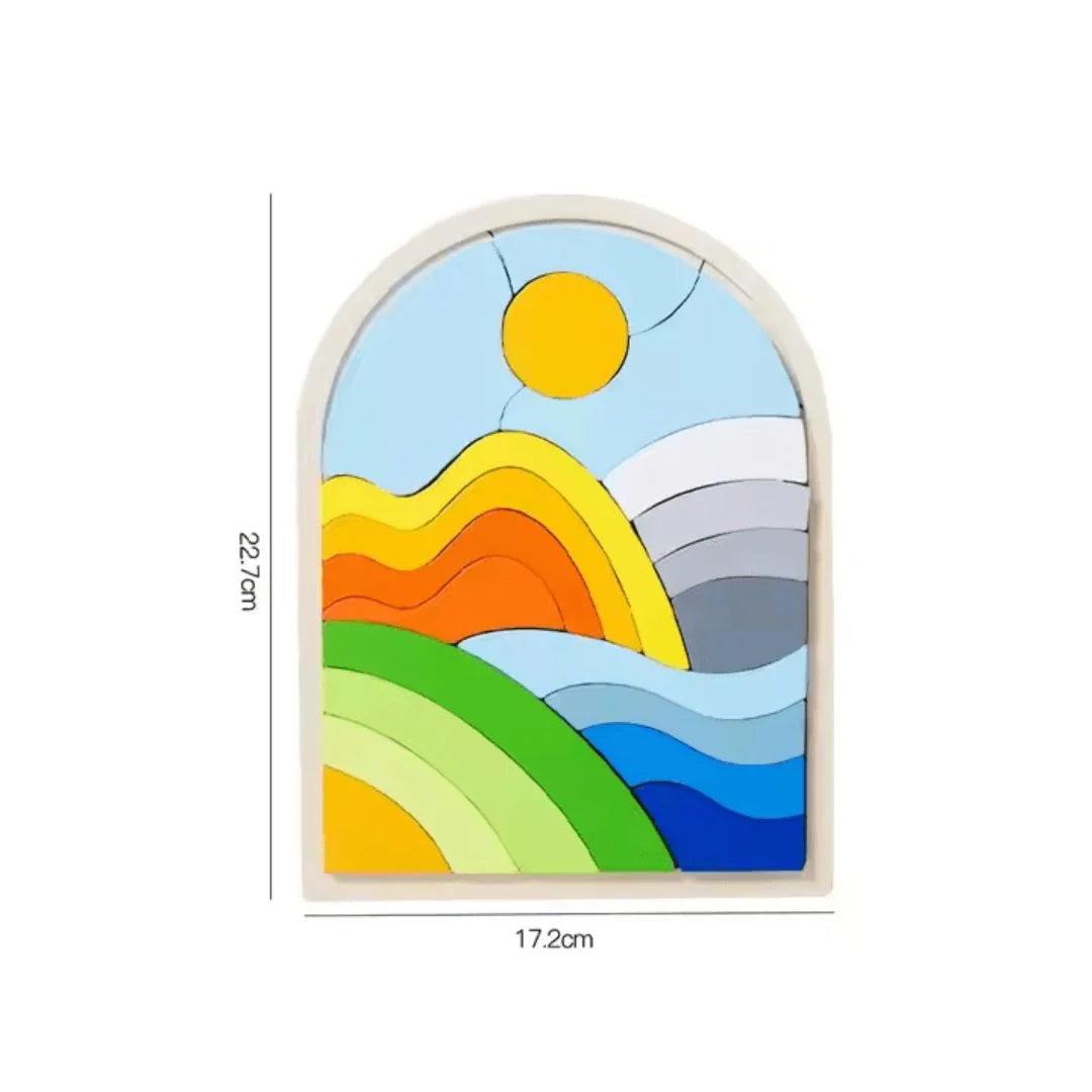 RainbowNest™ – Holzpuzzleblöcke für Kinder ab 3+ – Fördert Kreativität