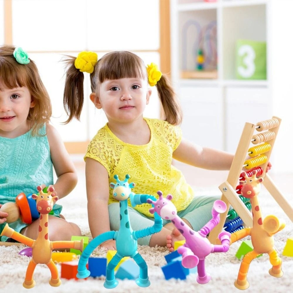 StretchyGiraffes - Teleskop-Saugnapf Giraffe Spielzeug