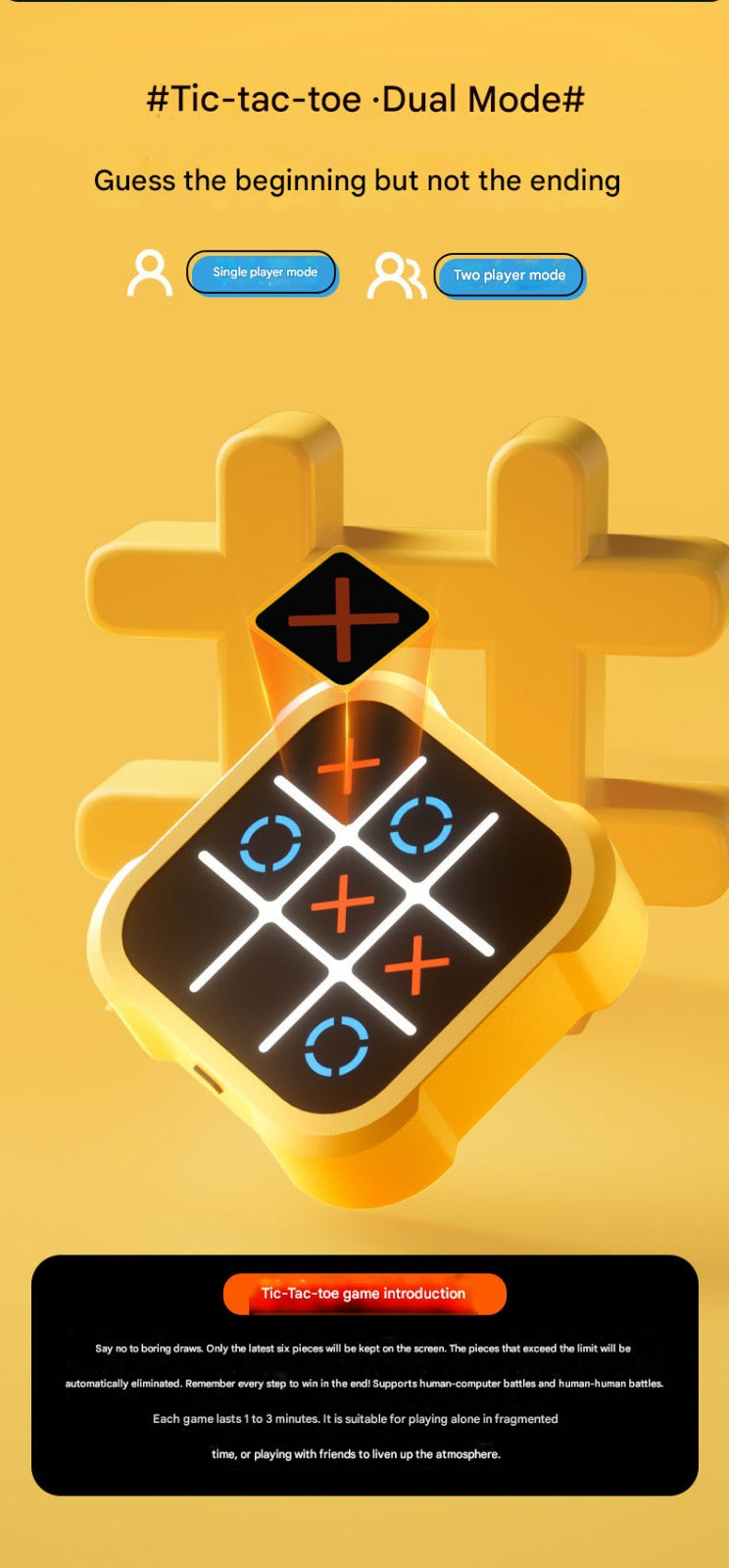 TicTacPro - Elektronisches tragbares Tic Tac Toe-Spiel