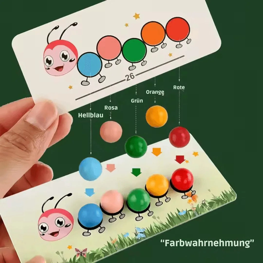 ColorCater™ – Holzperlen-Spielzeug für Kinder ab 3+ – Fördert Feinmotorik