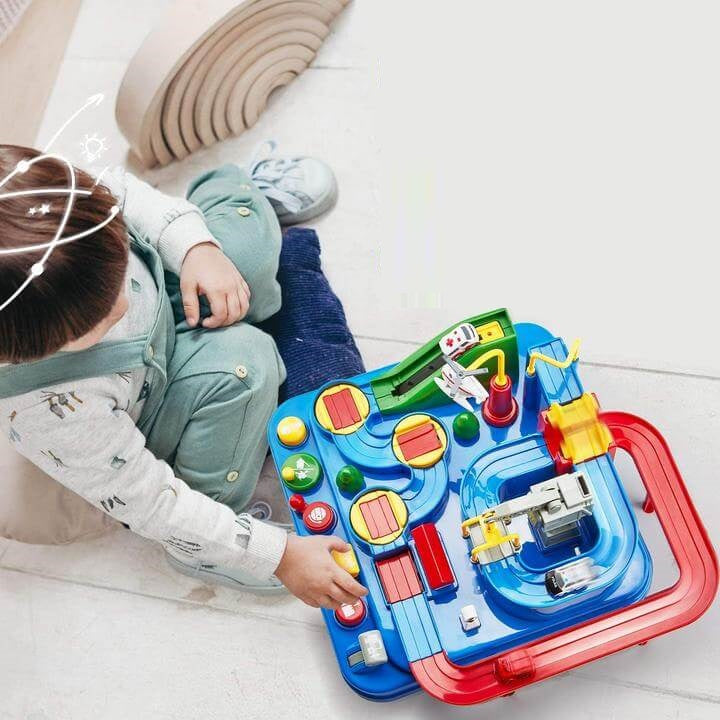 AdventureWheels - Auto-Abenteuer 2 in 1 Schienen-Spielzeug-Set