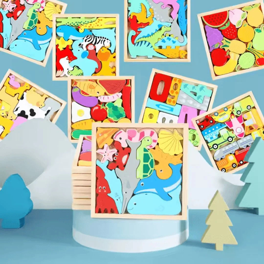 ShapeNest™ – Holzform-Sortierpuzzle für Kinder ab 3+ – Fördert Feinmotorik