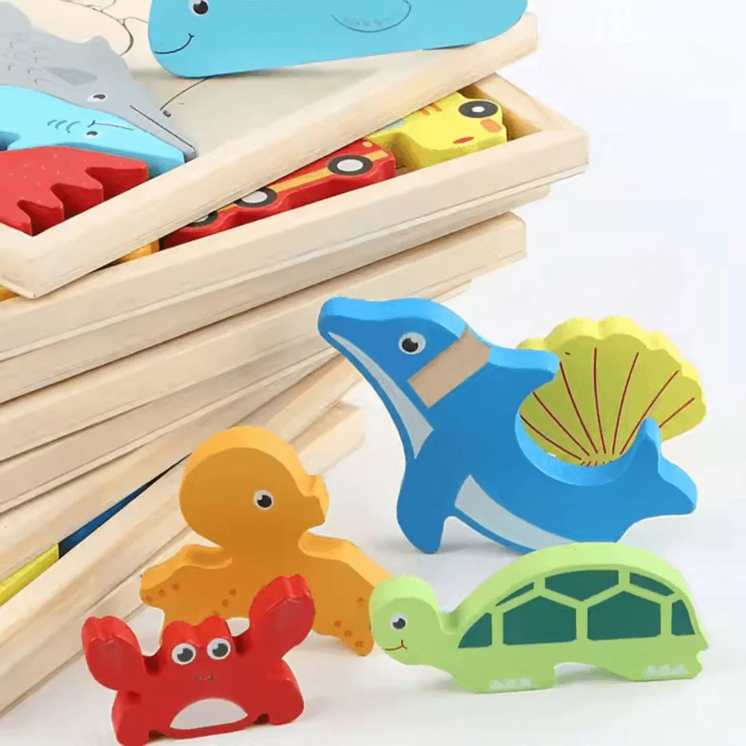 ShapeNest™ – Holzform-Sortierpuzzle für Kinder ab 3+ – Fördert Feinmotorik