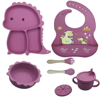 DinoDelight™ – Silikon-Geschirrset für Kinder ab 3+ – Fördert Sicheres und Spaßiges Essen