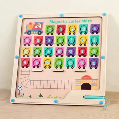 MazeMagnet – Holz Magnetisches Buchstaben- & Formen-Labyrinth für Kinder ab 3 Jahren