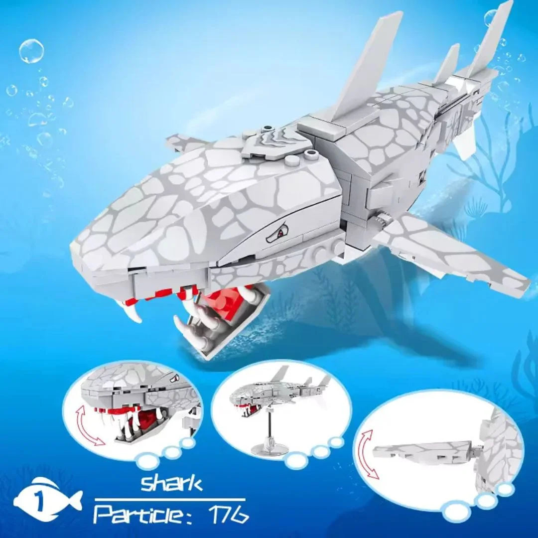 AquaBricks – Ozean Tier Bausteine Set für Kinder ab 6 Jahren