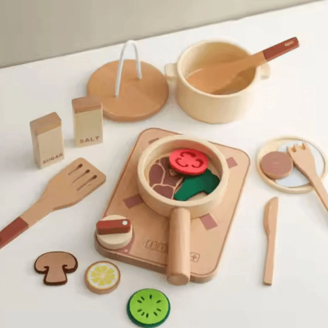 TinyCooks™ – Holzspielküche für Kinder ab 3+ – Fördert Fantasievolles Spiel