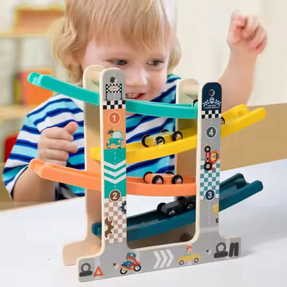 RollRacer – Holz-Rennbahn für Kinder ab 18 Monaten – Verbessert Koordination und visuelle Verfolgung