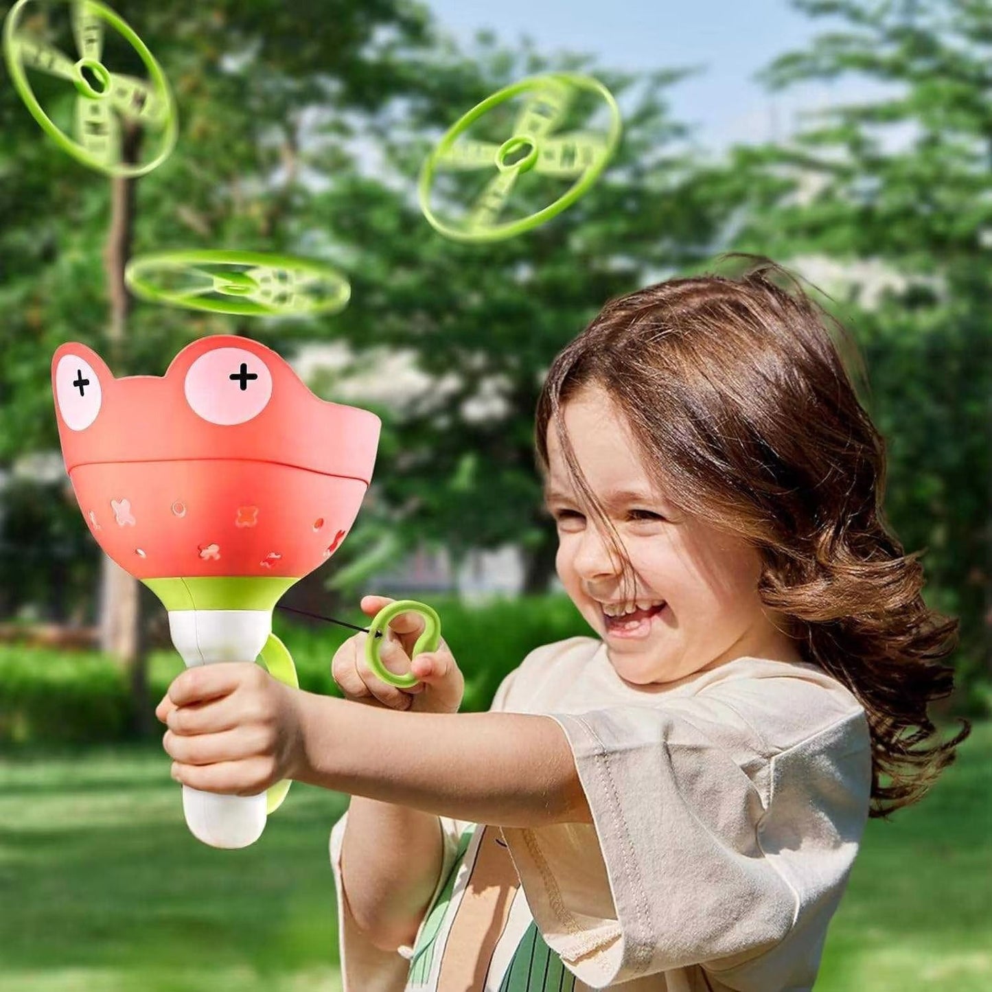 DiscZoom – Katapult-Flugscheiben-Set für Kinder ab 4 Jahren – Fördert das Spielen im Freien, Bewegung & Hand-Augen-Koordination