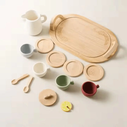 TinyTales™ – Holz Teeservice für Kinder ab 3+ – Fördert Fantasievolles Spiel