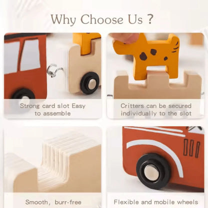 WoodTrail™ – Holztiereisenbahn für Kinder ab 3+ – Fördert Fantasievolles Spielen