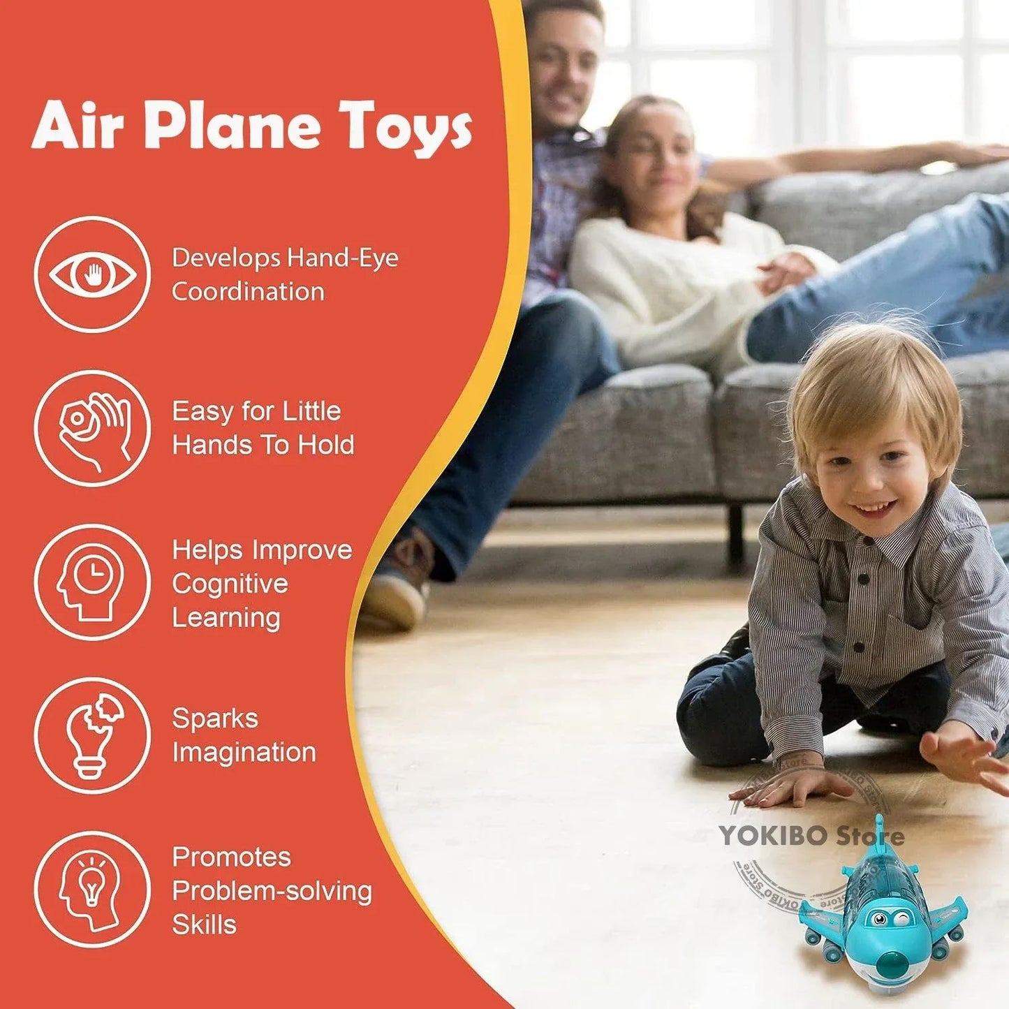 PilotWhiz – Rollendes Spielzeugflugzeug für Kinder ab 2 Jahren – Fördert fantasievolles Rollenspiel & Feinmotorik