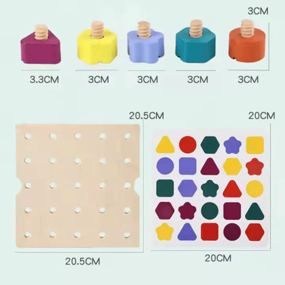 ColorScrew™ – Holzschraubbrett für Kinder ab 3+ – Fördert Feinmotorik