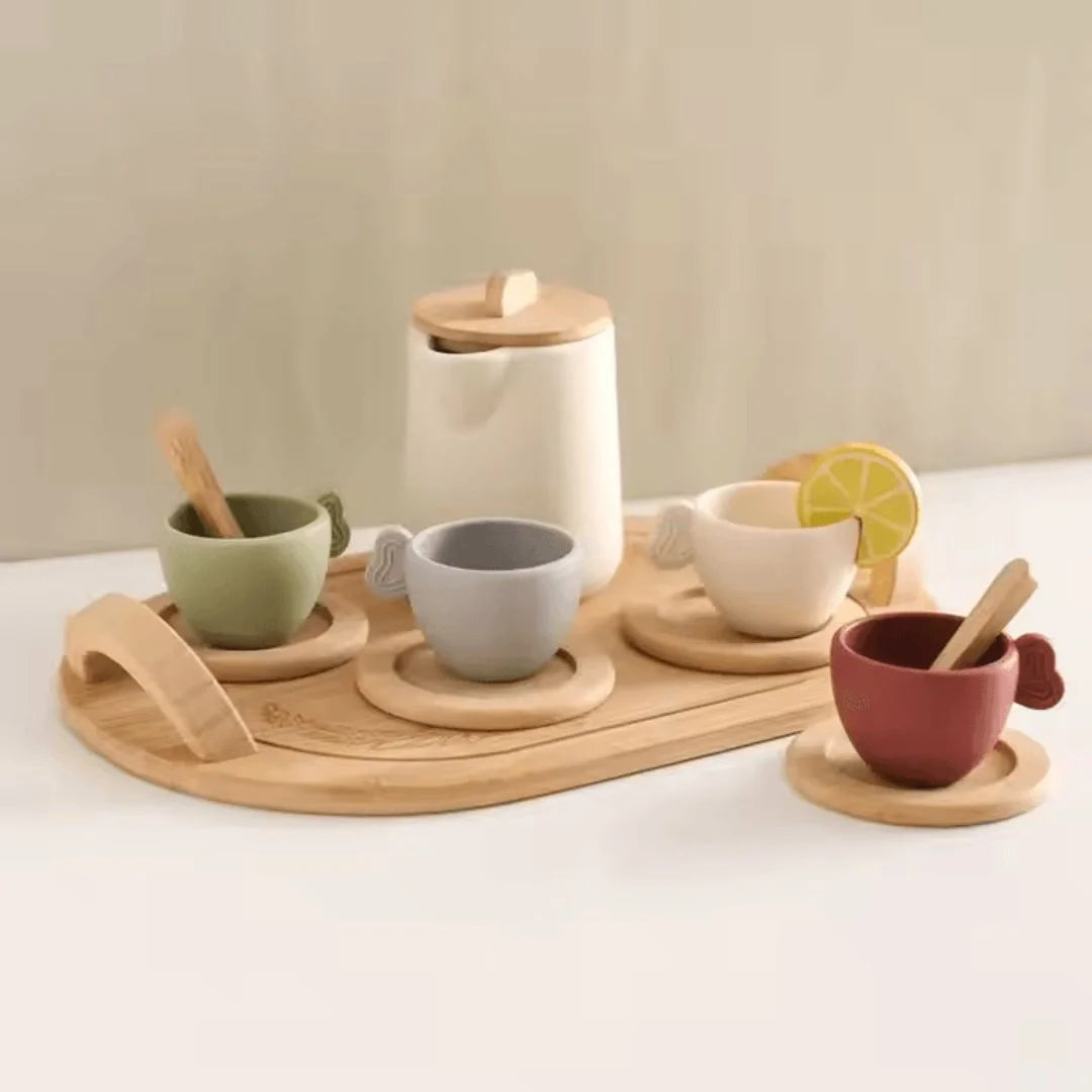 TinyTales™ – Holz Teeservice für Kinder ab 3+ – Fördert Fantasievolles Spiel