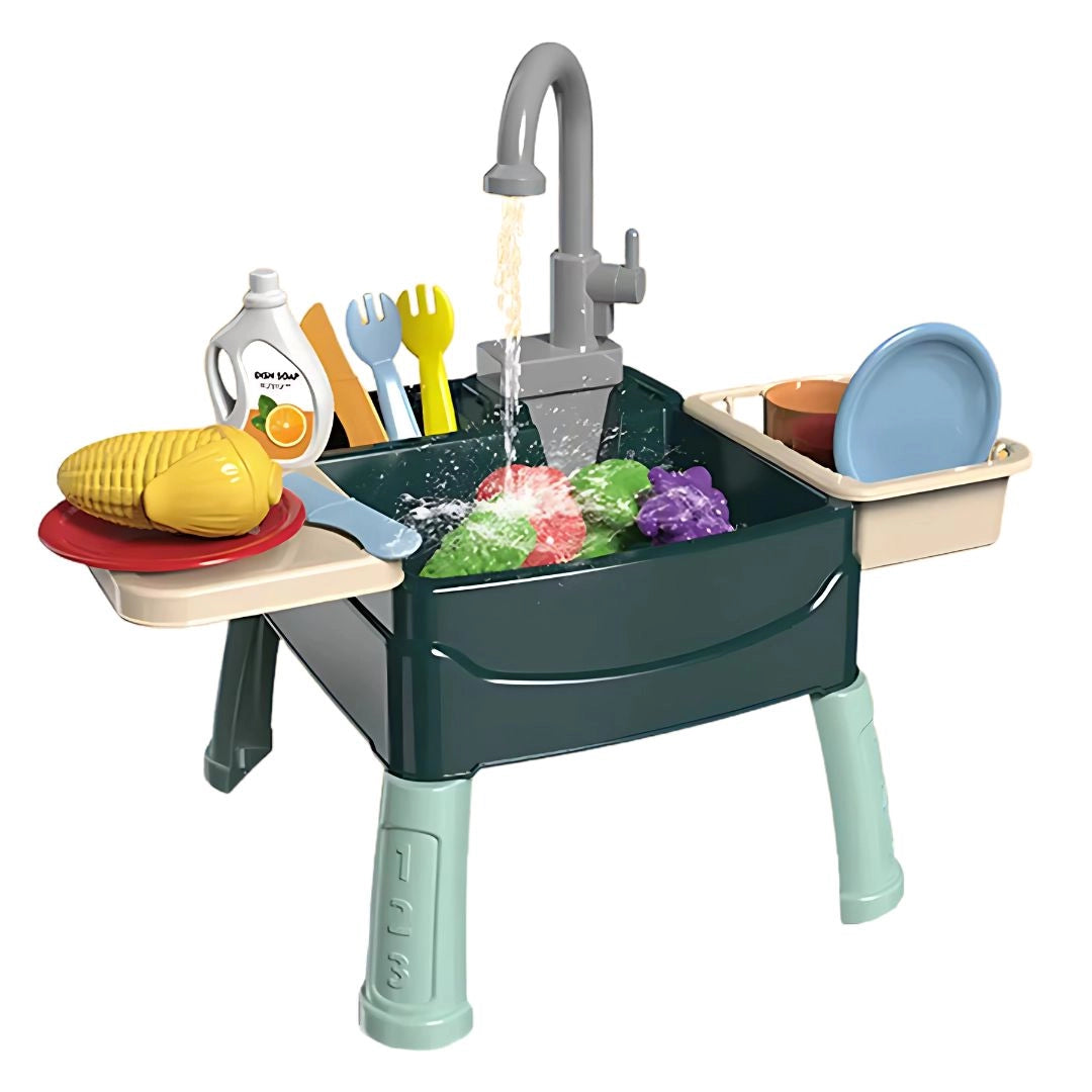 Sinksy – Wasserspiel-Spüle & Küchentisch für Kinder – Rollenspiel – Ab 3 Jahren