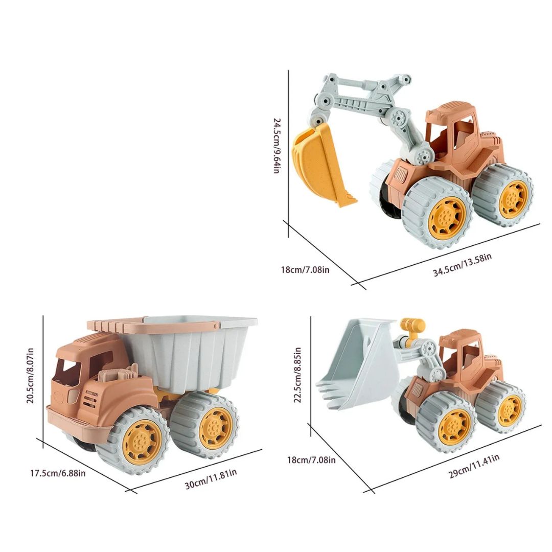 DiggerFleet – Sand-LKW-Set für Kinder ab 3 Jahren – Entfacht die Fantasie im Freien & Praktisches Bauspiel