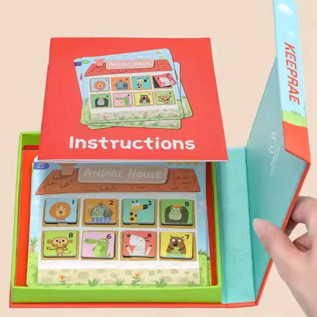 LogicPals Magnetisches Logikspiel – Montessori Tierpuzzle – Ab 4 Jahren