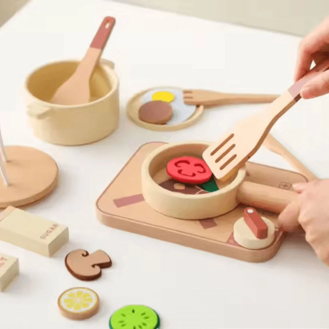 TinyCooks™ – Holzspielküche für Kinder ab 3+ – Fördert Fantasievolles Spiel
