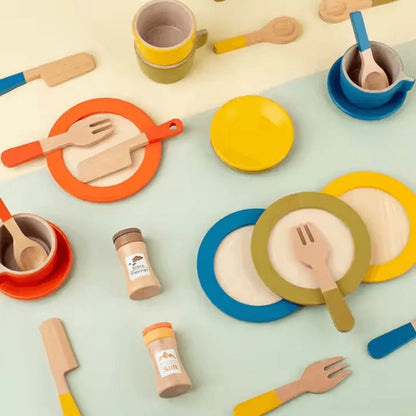 TinyChef™ – Holz-Küchenspielset für Kinder ab 3+ – Fördert Fantasievolles Spiel