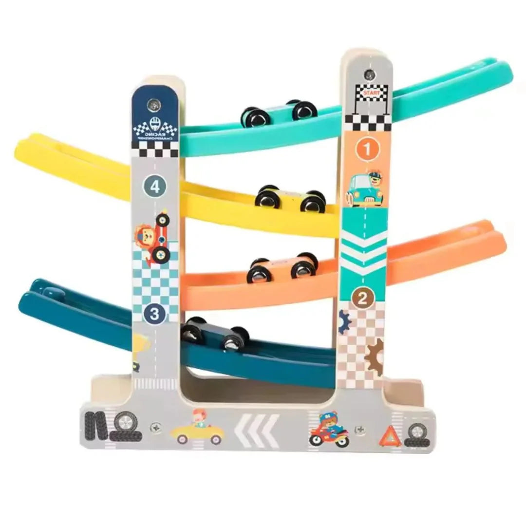 RollRacer – Holz-Rennbahn für Kinder ab 18 Monaten – Verbessert Koordination und visuelle Verfolgung