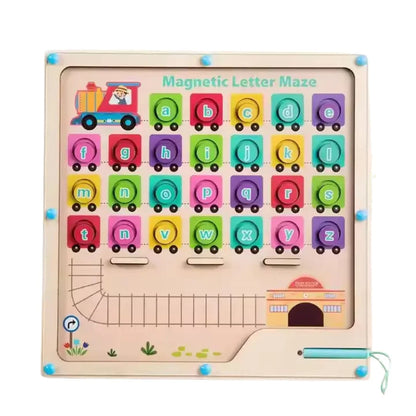 MazeMagnet – Holz Magnetisches Buchstaben- & Formen-Labyrinth für Kinder ab 3 Jahren