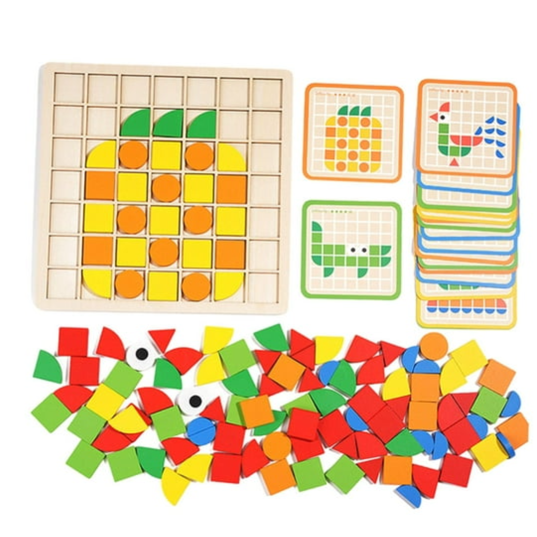 PatternPlay™ - Holzpuzzle mit Formen für Kinder ab 3 Jahren