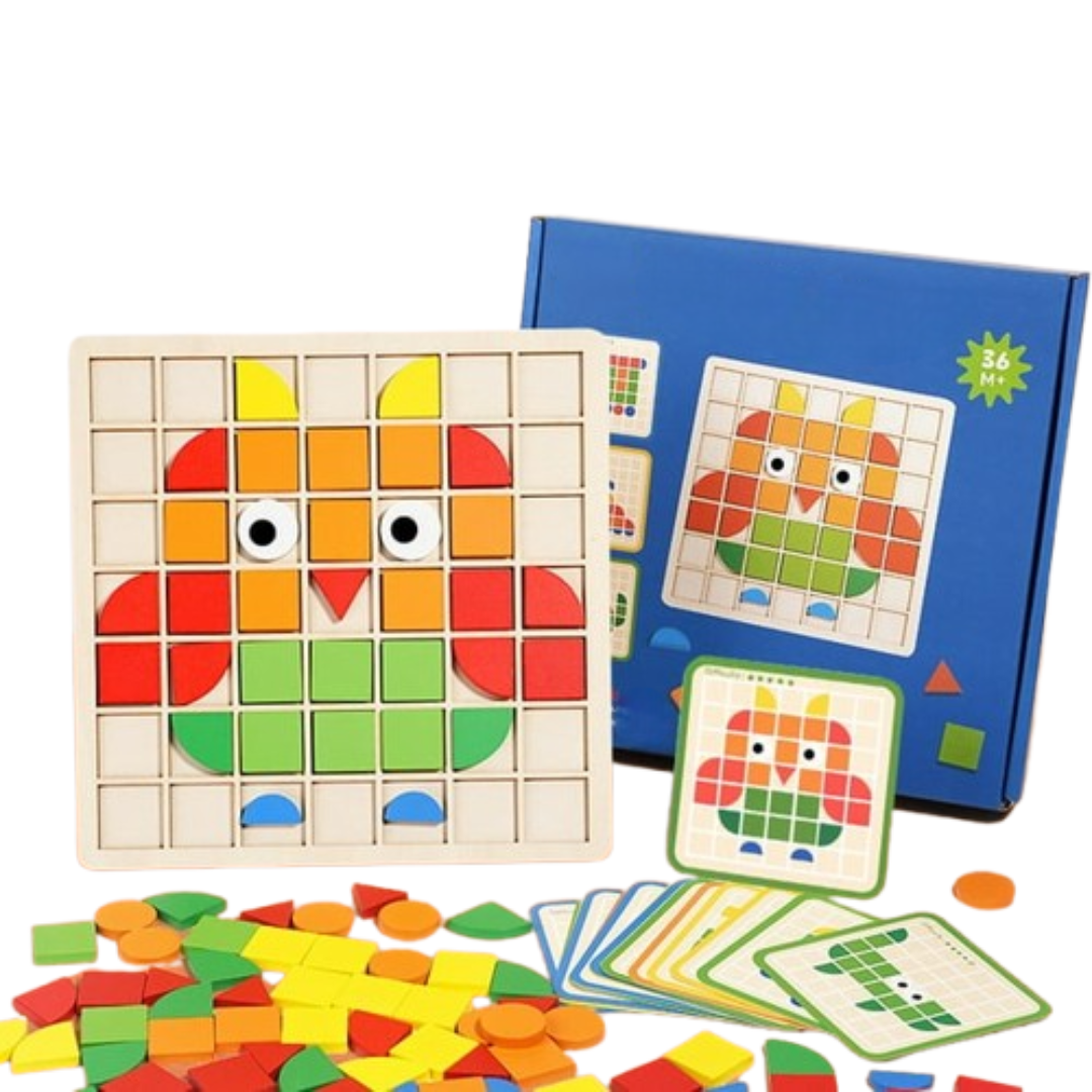 PatternPlay™ - Holzpuzzle mit Formen für Kinder ab 3 Jahren