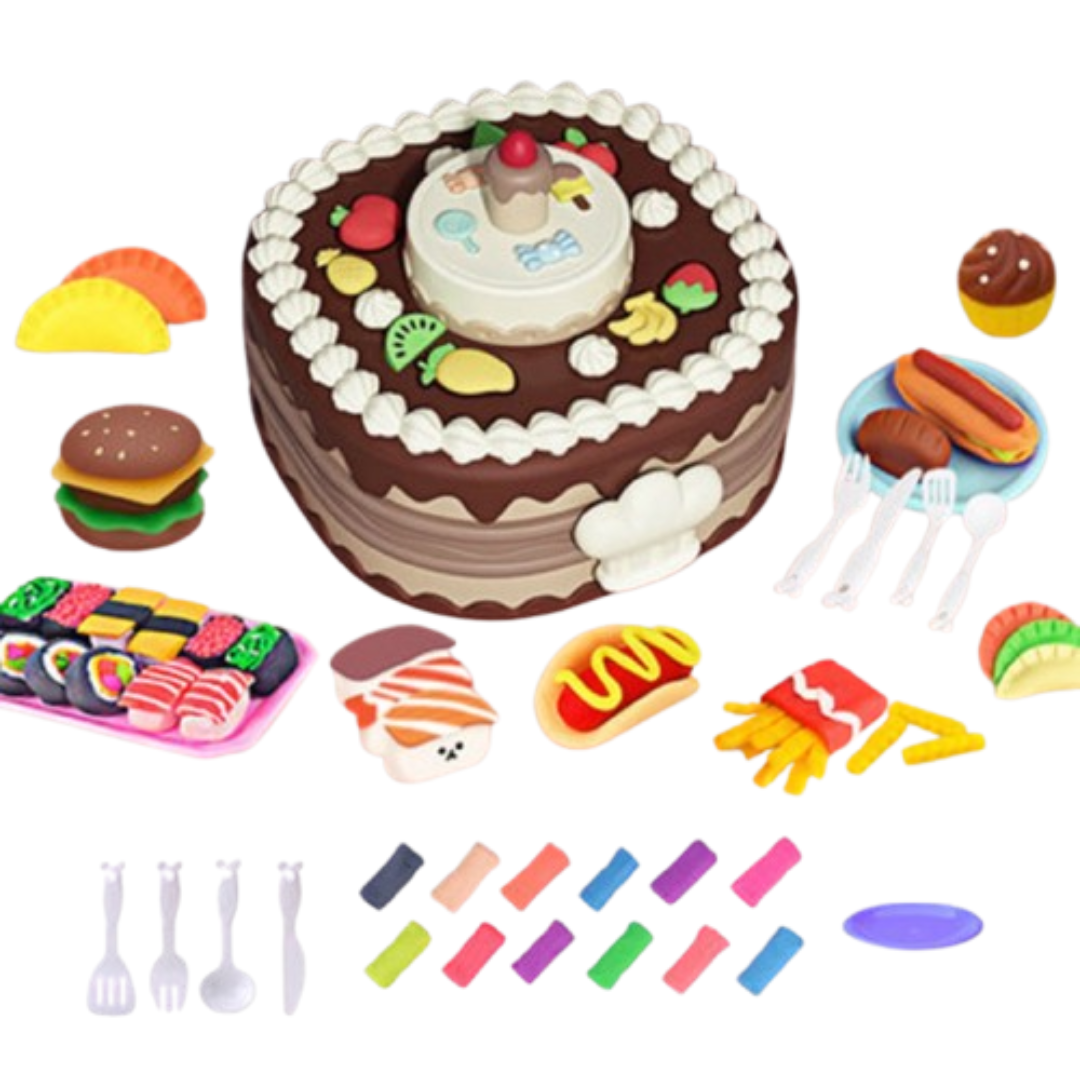 TreatTools™ - Buntes Tortenmodellier-Set für Kinder ab 3 Jahren - Backen, Formen und Gestalten