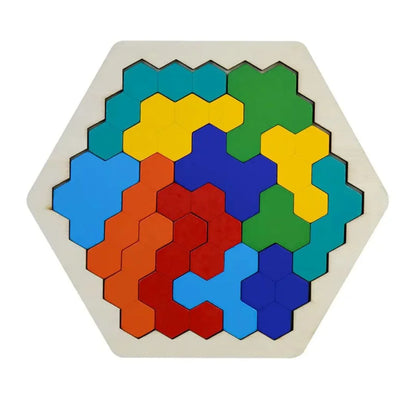 HexoCraft™ – Holz Sechseck-Puzzle für Kinder ab 4 Jahren