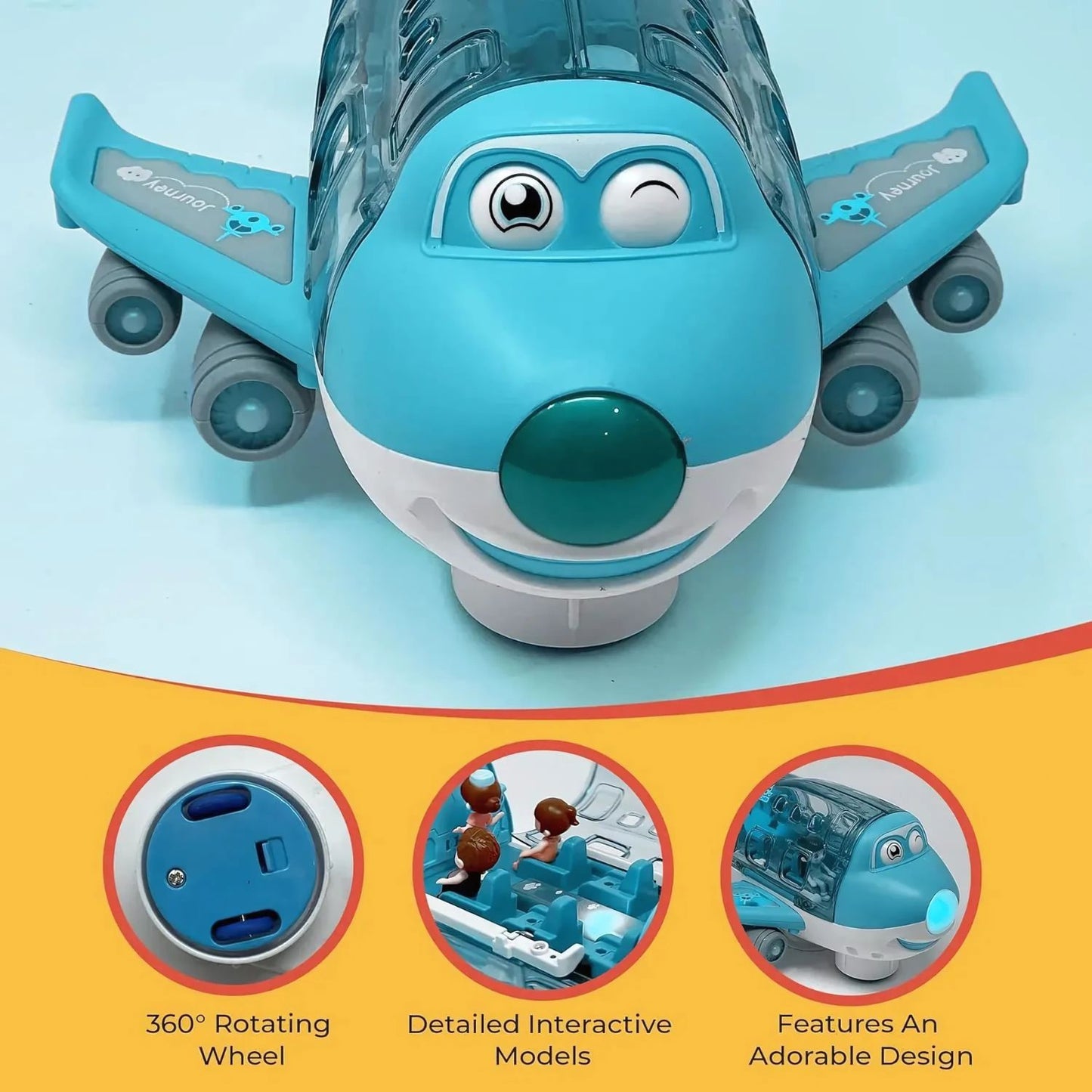 PilotWhiz – Rollendes Spielzeugflugzeug für Kinder ab 2 Jahren – Fördert fantasievolles Rollenspiel & Feinmotorik