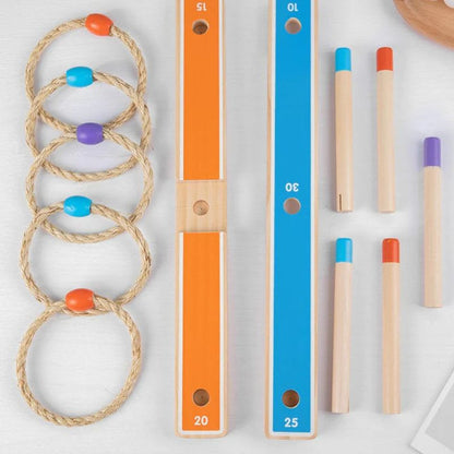 TossTrak – Holz-Ringwurfspiel für Kinder ab 3 Jahren – Fördert Konzentration und Koordination im Freien