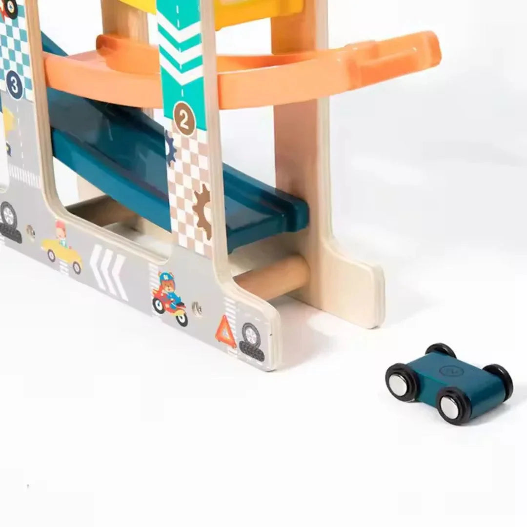 RollRacer – Holz-Rennbahn für Kinder ab 18 Monaten – Verbessert Koordination und visuelle Verfolgung