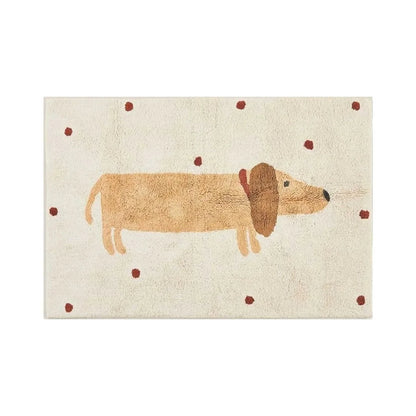 HoundHaven Mat – Kuscheliger Rutschfester Kinderteppich mit Dackelmotiv