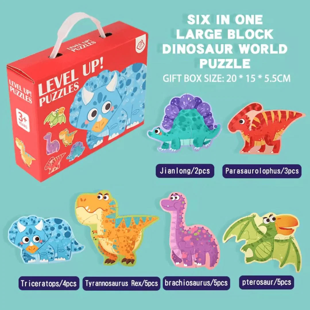 WoodyCraft™ – 6-in-1 Puzzle für Kinder ab 3+ – Fördert Feinmotorik