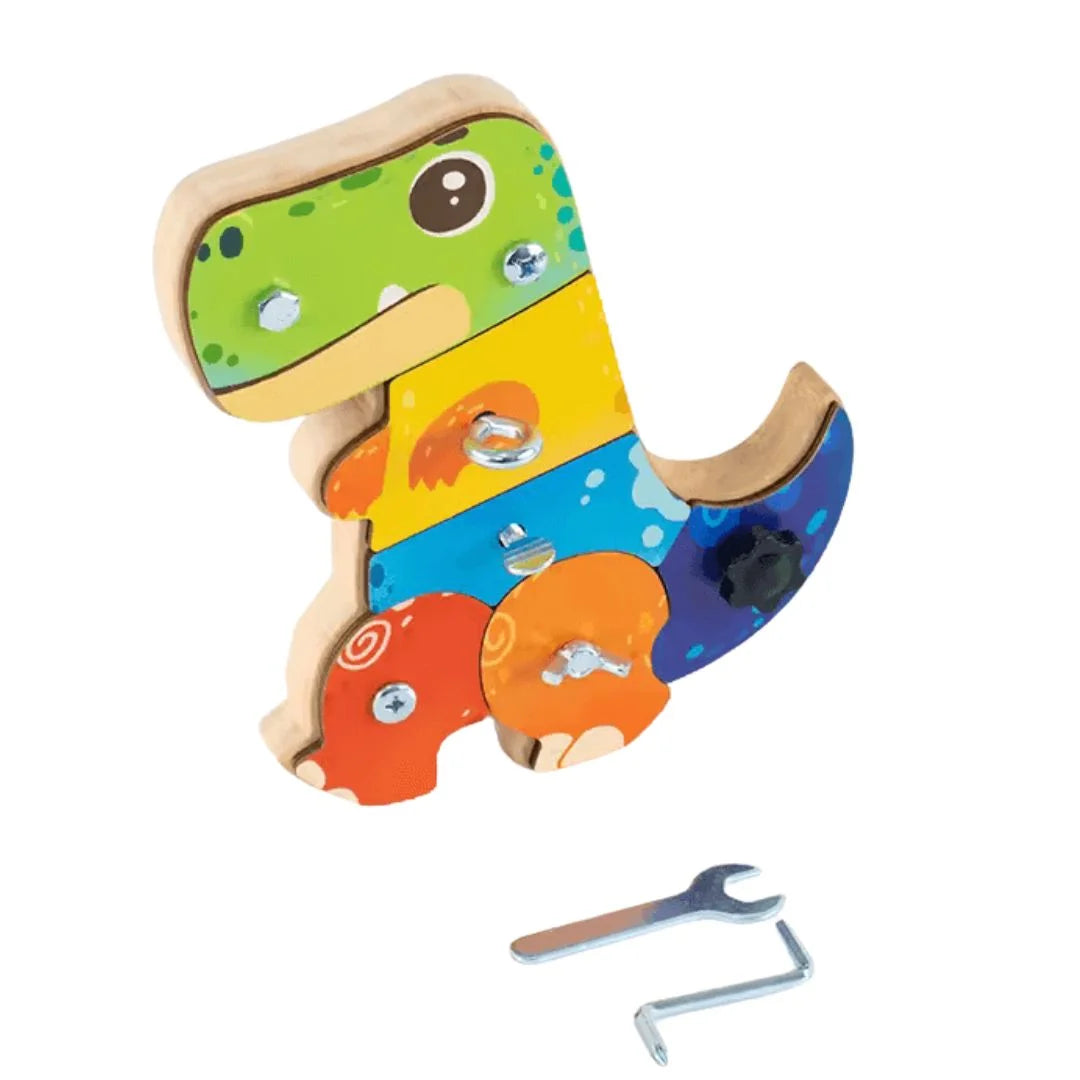 PlayCraft™ – Dinosaurier-Schraubbrett für Kinder ab 3+ – Fördert Feinmotorik