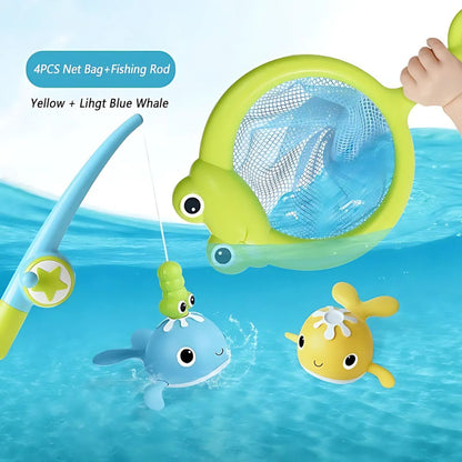 CatchCrew Badespielzeug für Kleinkinder mit Angelrute und schwimmendem Fisch - ab 2 Jahren