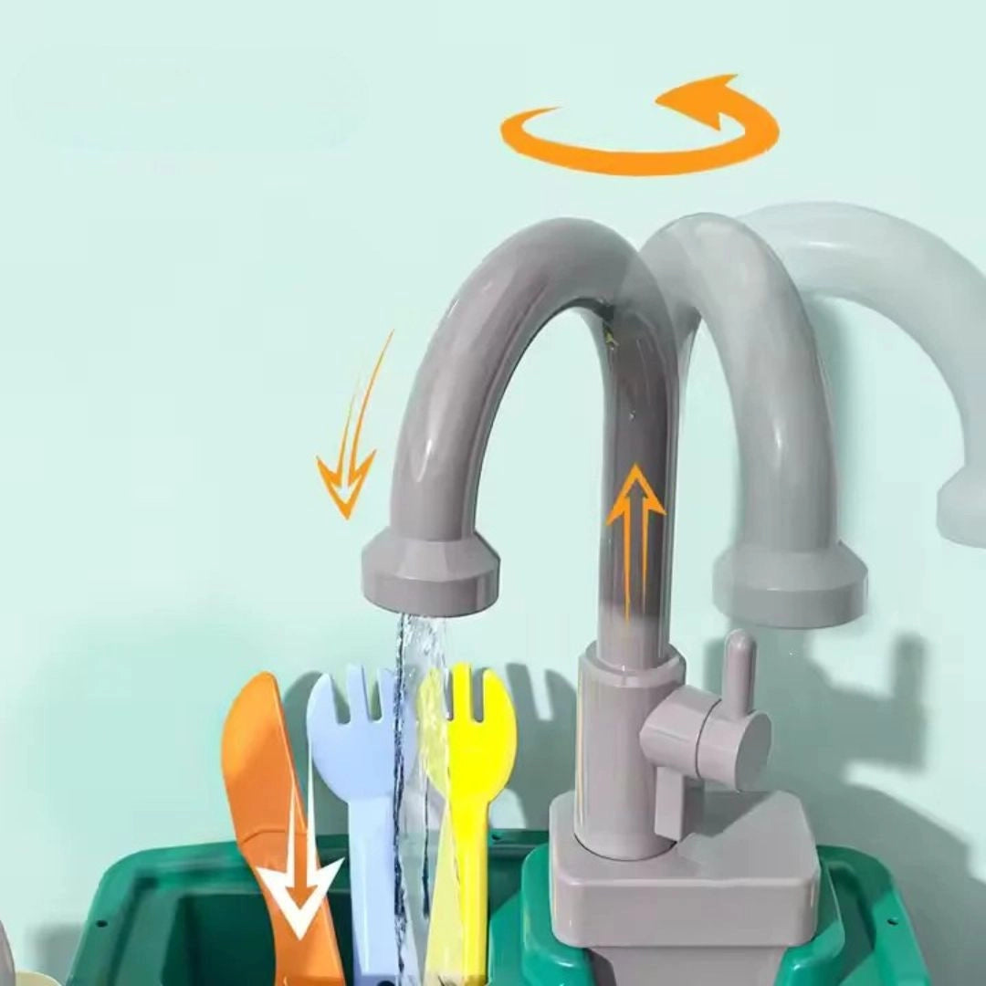 Sinksy – Wasserspiel-Spüle & Küchentisch für Kinder – Rollenspiel – Ab 3 Jahren