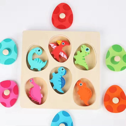 DinoCraft™ - Hölzernes Dinosaurier-Puzzle-Set für Kleinkinder