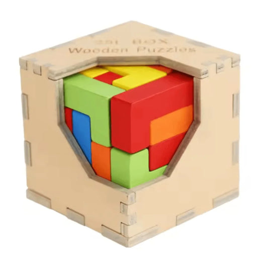 WoodieCraft™ – 3D Tetris-Puzzle-Zug für Kinder ab 3+ – Fördert Problemlösungsfähigkeiten