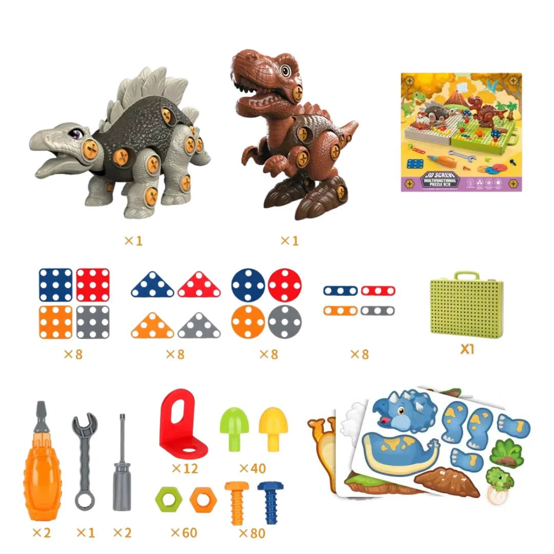 DinoConstruct – Dino Bohr- & Bauset STEM Spielzeug Kinder ab 3 Jahren