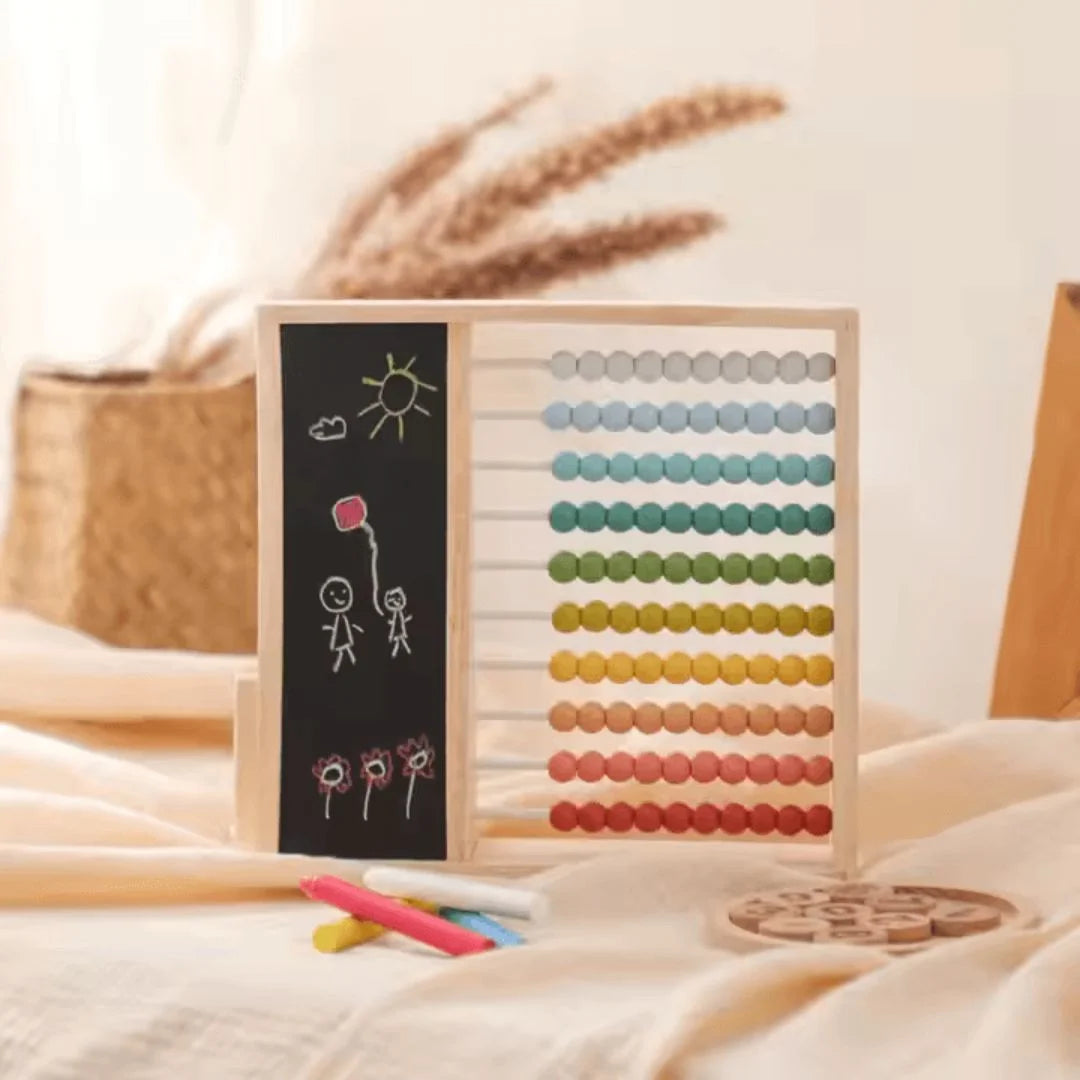 WoodWhiz™ – Holzabacus für Kinder ab 3+ – Fördert Zählfähigkeiten