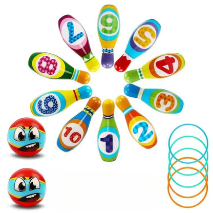 Strikey™ – Kinder Schaum Bowling Set ab 3 Jahren | Drinnen & Draußen Spielen
