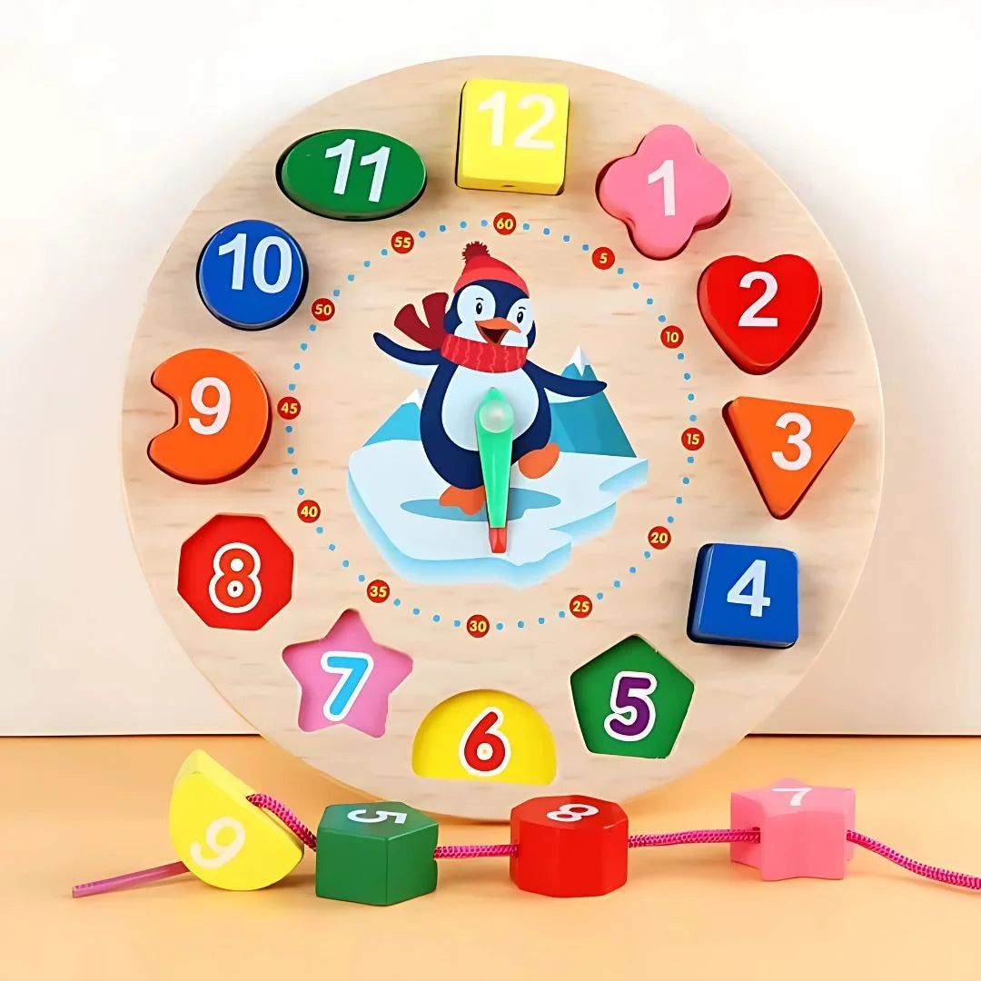 TickTocky™ – Kinder Lernuhr aus Holz ab 3 Jahren | Uhrzeit Lernen