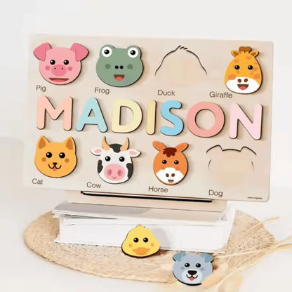 ZooPuzzleCraft™ – Personalisierte Holzpuzzle für Kinder ab 3+ – Fördert Kognitive Fähigkeiten