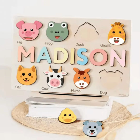 ZooPuzzleCraft™ – Personalisierte Holzpuzzle für Kinder ab 3+ – Fördert Kognitive Fähigkeiten