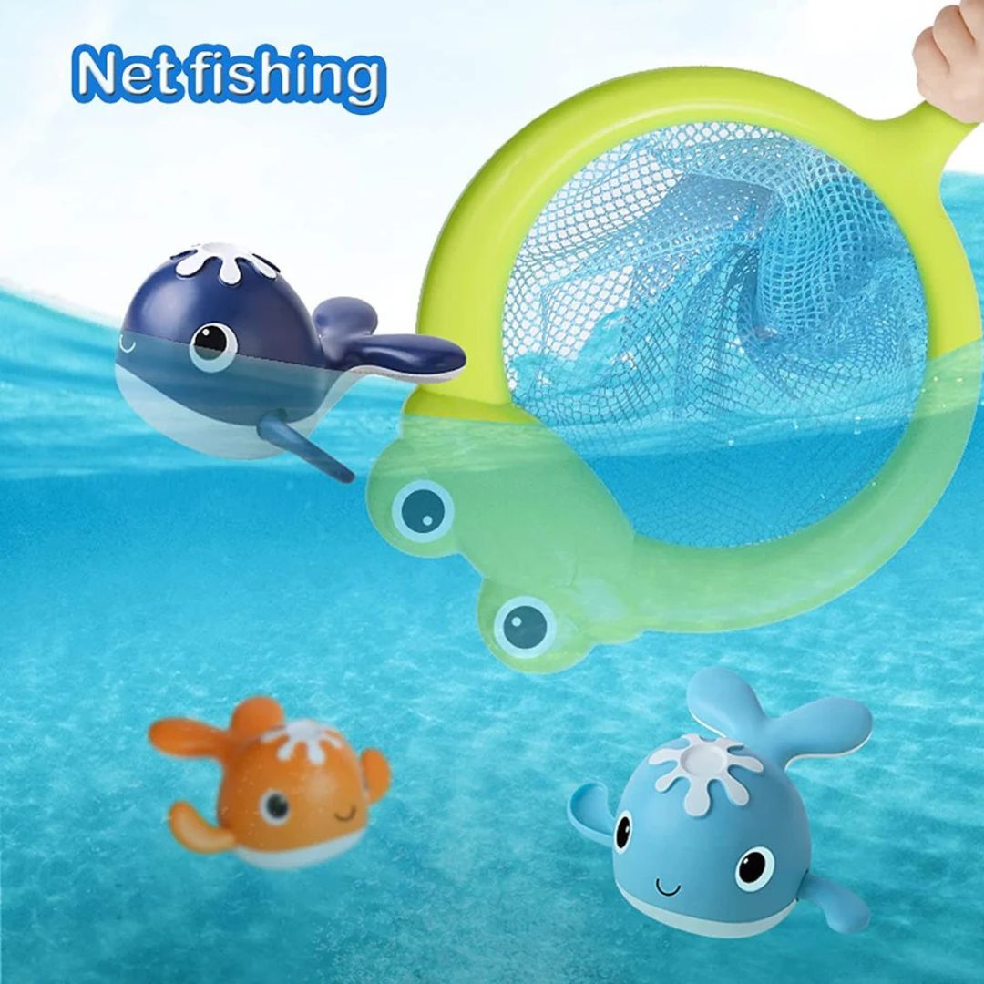 CatchCrew Badespielzeug für Kleinkinder mit Angelrute und schwimmendem Fisch - ab 2 Jahren