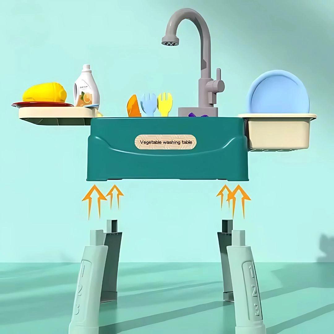 Sinksy – Wasserspiel-Spüle & Küchentisch für Kinder – Rollenspiel – Ab 3 Jahren