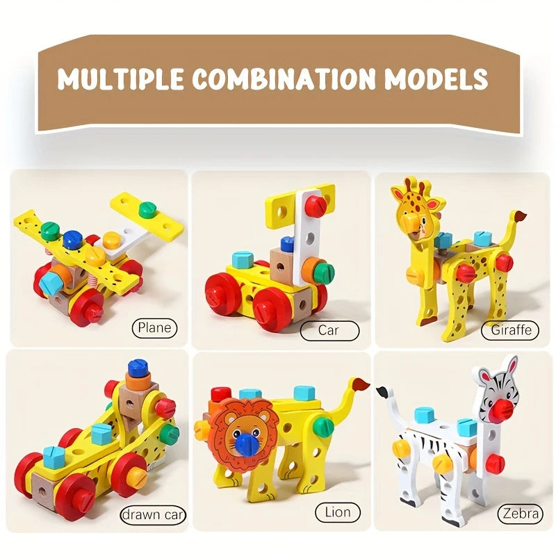 TinkerCritters – Holztierset für Kinder ab 3 Jahren – Fördert Kreativität und Feinmotorik